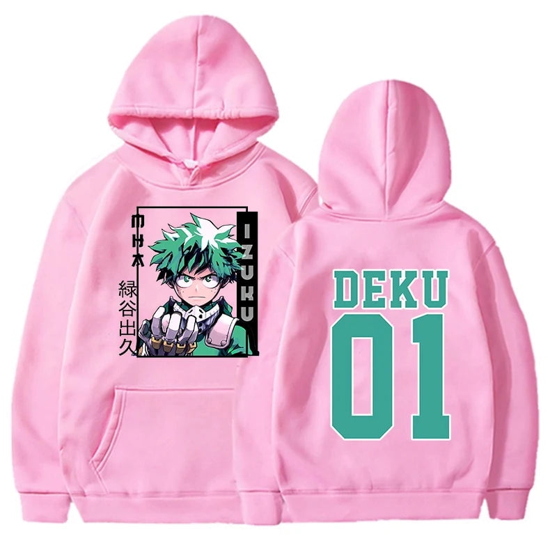 My Hero Academia Deku Printed Autumn Hoodie Vintage Unisex Pullover Men Vintage Graphic Hoody Tops Oversize Clothing