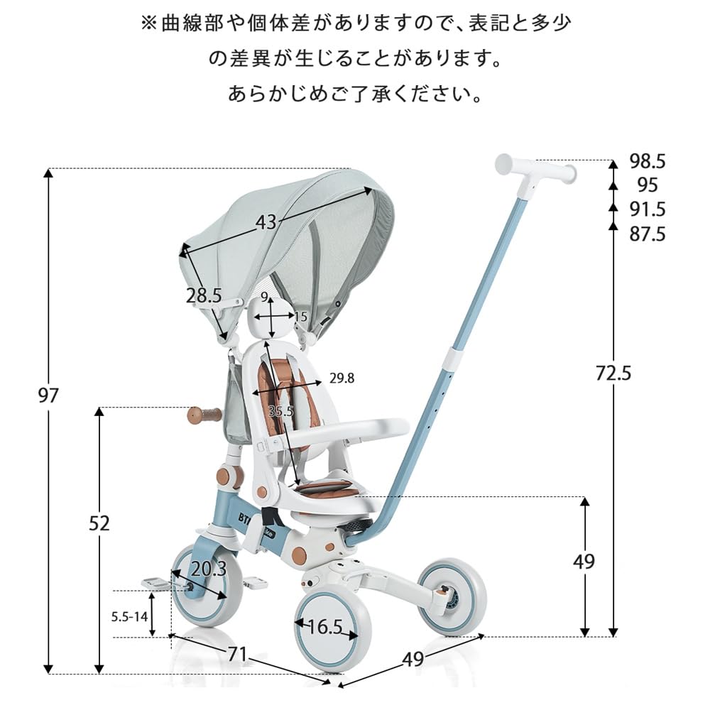 BTM складная трехколесная коляска с толчком 7 в 1 безопасный трехколесный велосипед 1 год 2 года 4 года ультра поворотный регулируемый велосипед для езды на велосипеде для легкого подарка на день рождения