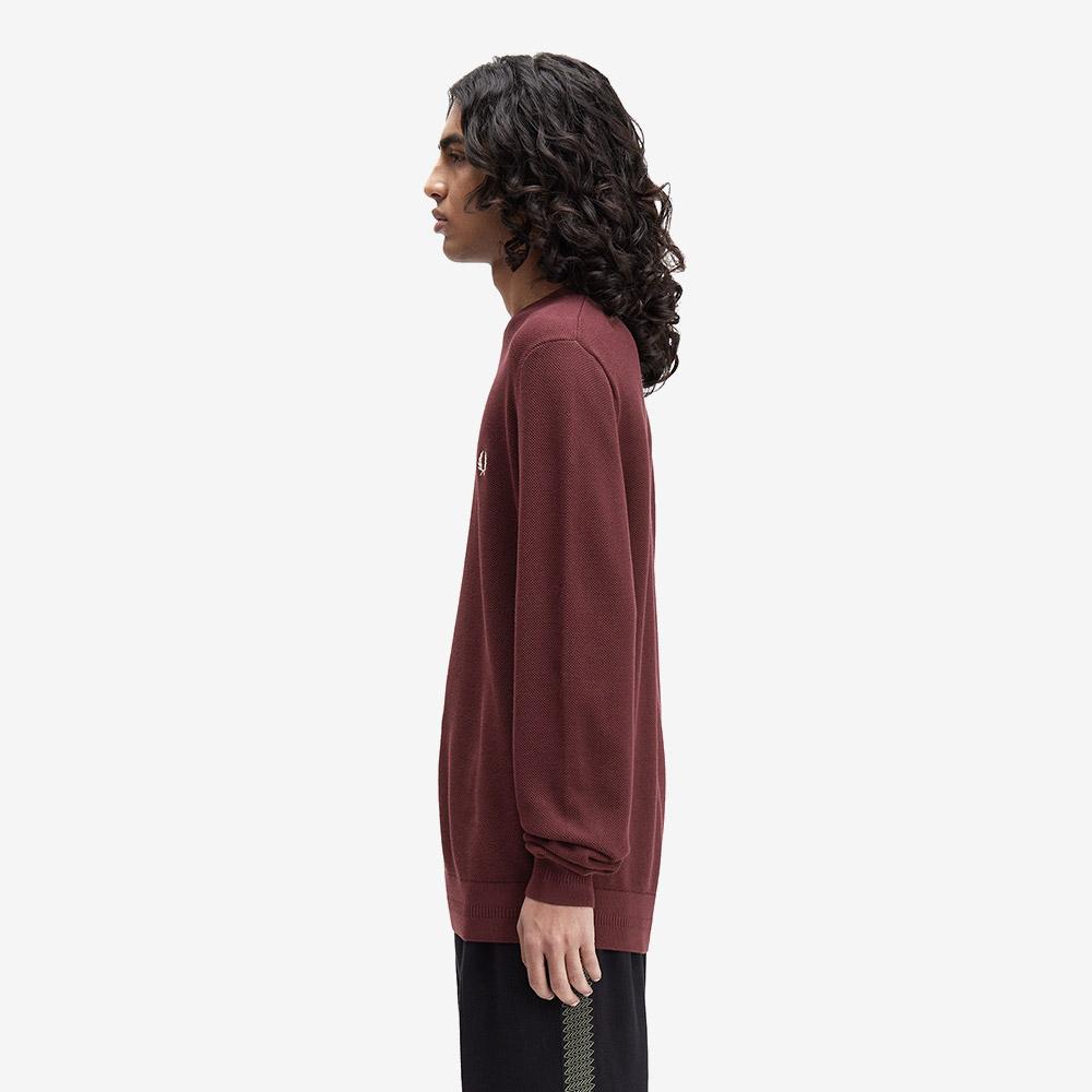Fred Perry [Sharp] Вязаный джемпер с пике-стежком - Бордовый Afpm2531309-597