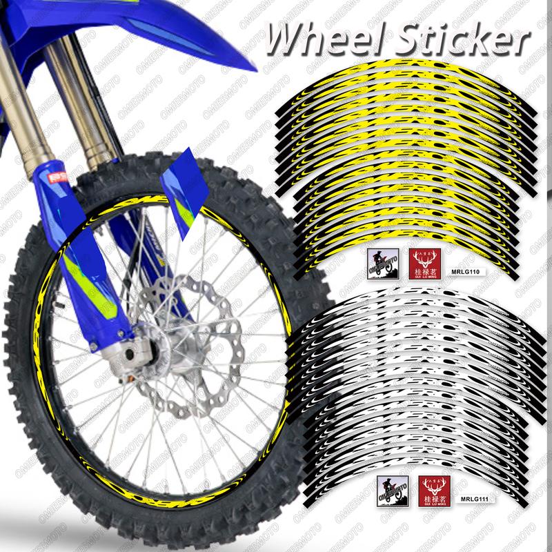 Для МОТОЦИКЛОВ SHERCO MY2026 125 HRD SE Переднее 21 дюйм, заднее 18 дюймов Светоотражающая наклейка на колеса мотоцикла Наклейки на обод