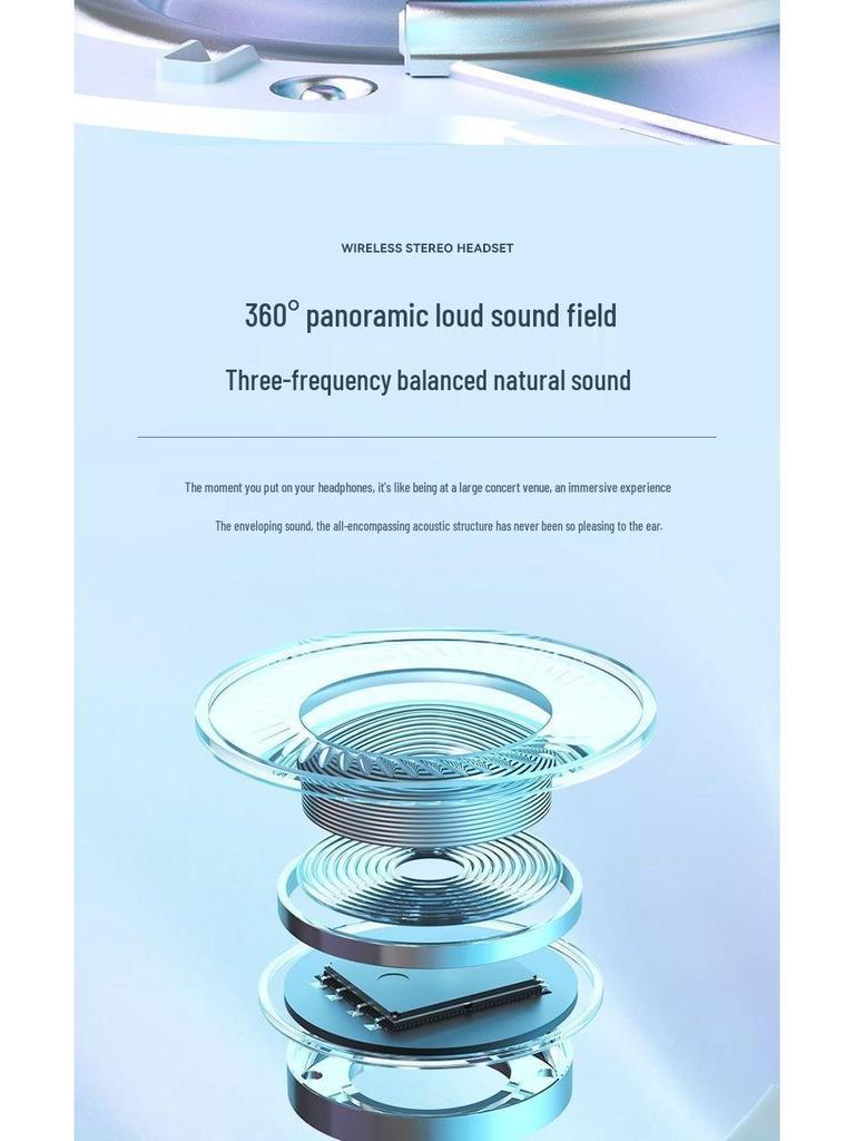 B39 Over-Ear Bluetooth Headphones: Cool Light Effects, Card Slot, Excellent Sound Quality for Male and Female Students