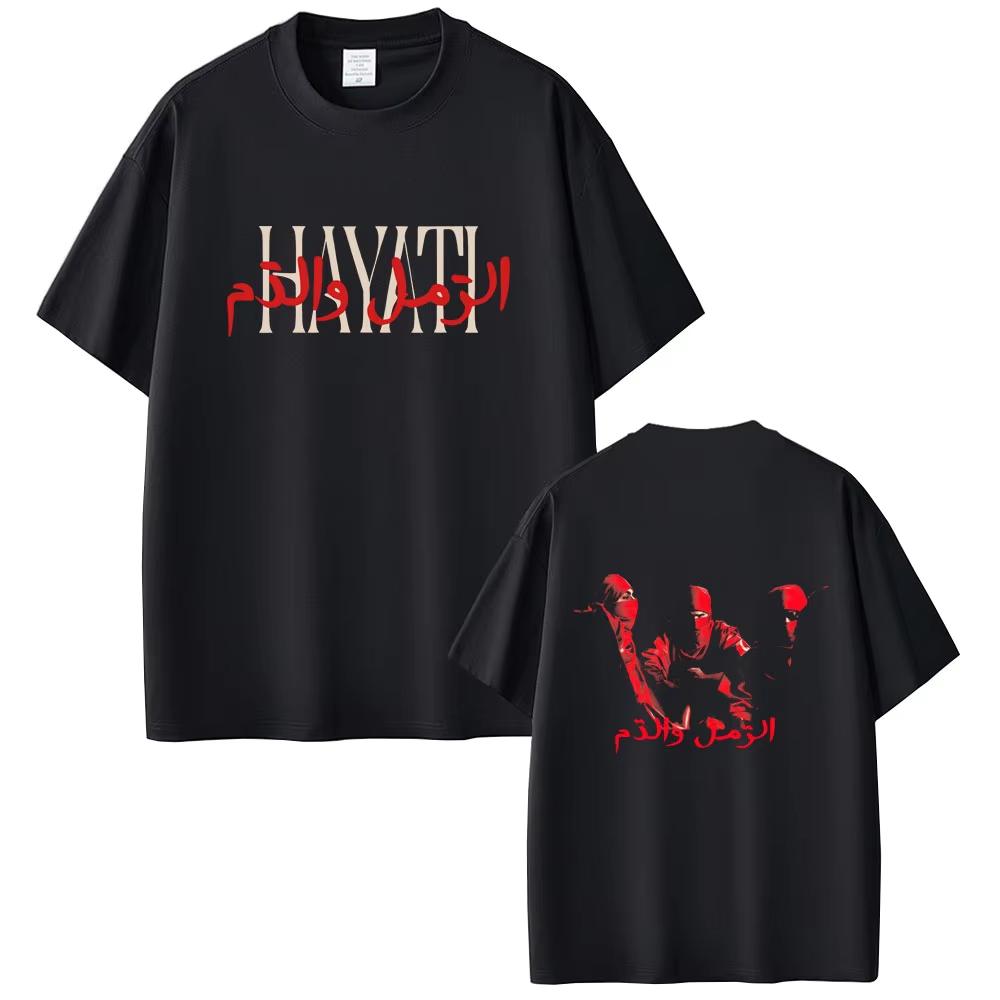 Rapper Niro HAYATI Album Graphic T Shirts 2026 Spring summer Male Fashion Streetwear Unisex Casual Soft Cotton Short Sleeve Top