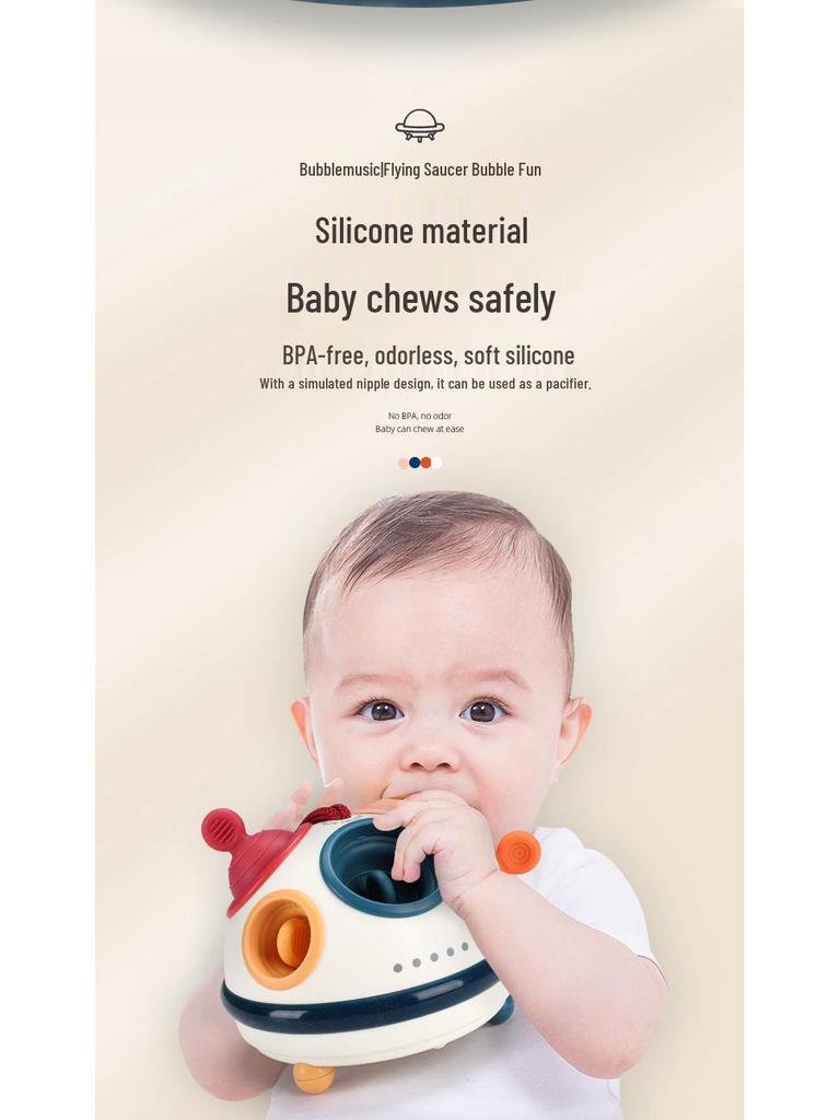 Cross-Border Soothing Baby Toy: Chewable, Educational, Motor Skills, Bubble UFO Fun