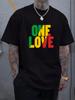 One Love 3d Printed Mens T-shirt Reggae Style Men's T-Shirt Summer Daily Casual Men's Tee Outdoor Street Fashion Men's Short-sleeved Top