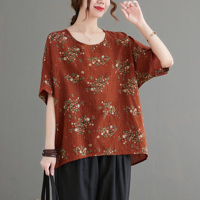 Женская летняя футболка большого размера с круглым вырезом и короткими рукавами, женский пуловер, рубашка Bata, топ для женщин