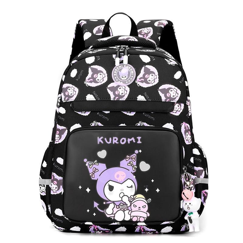 Очаровательный мультяшный рюкзак Kuromi для школьников начальных классов Просторный легкий дизайн