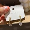 Korea New Fashion Jewelry Exquisite 14K Real Gold Plating Simple Square Zircon Pendant Earrings Elegant Women's Wedding Earring