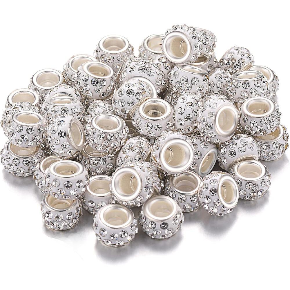 20/60/120 шт. Бусины для волос 12 мм, европейские бусины с большим отверстием, бусины для волос, ожерелья, серьги, браслеты, принадлежности для рукоделия