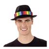 Chapeau Gangster Noir Avec Bande Arc-en-Ciel - Disfrazzes - Accessoire De Déguisement Mixte