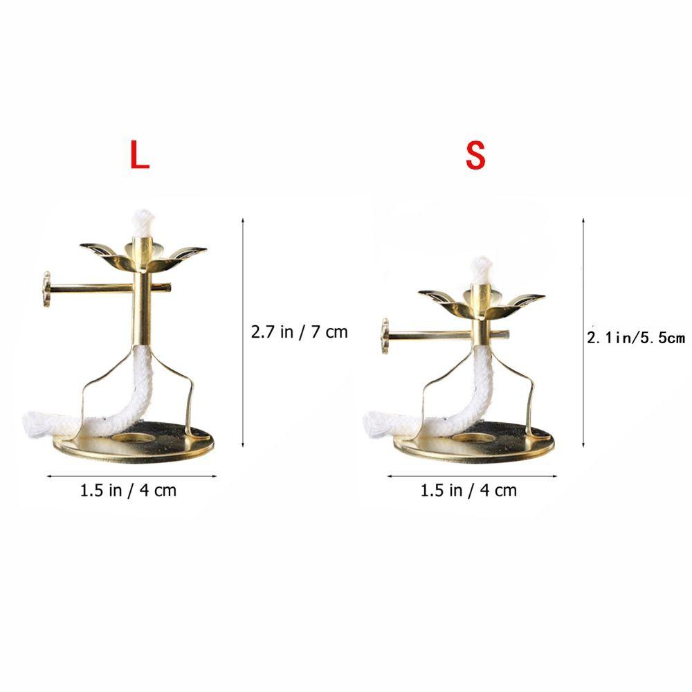 Stable Durable Brass Lotus Oil Lamp With Wick Wick Holder Wick Base Wick Stand Buddha Supplies