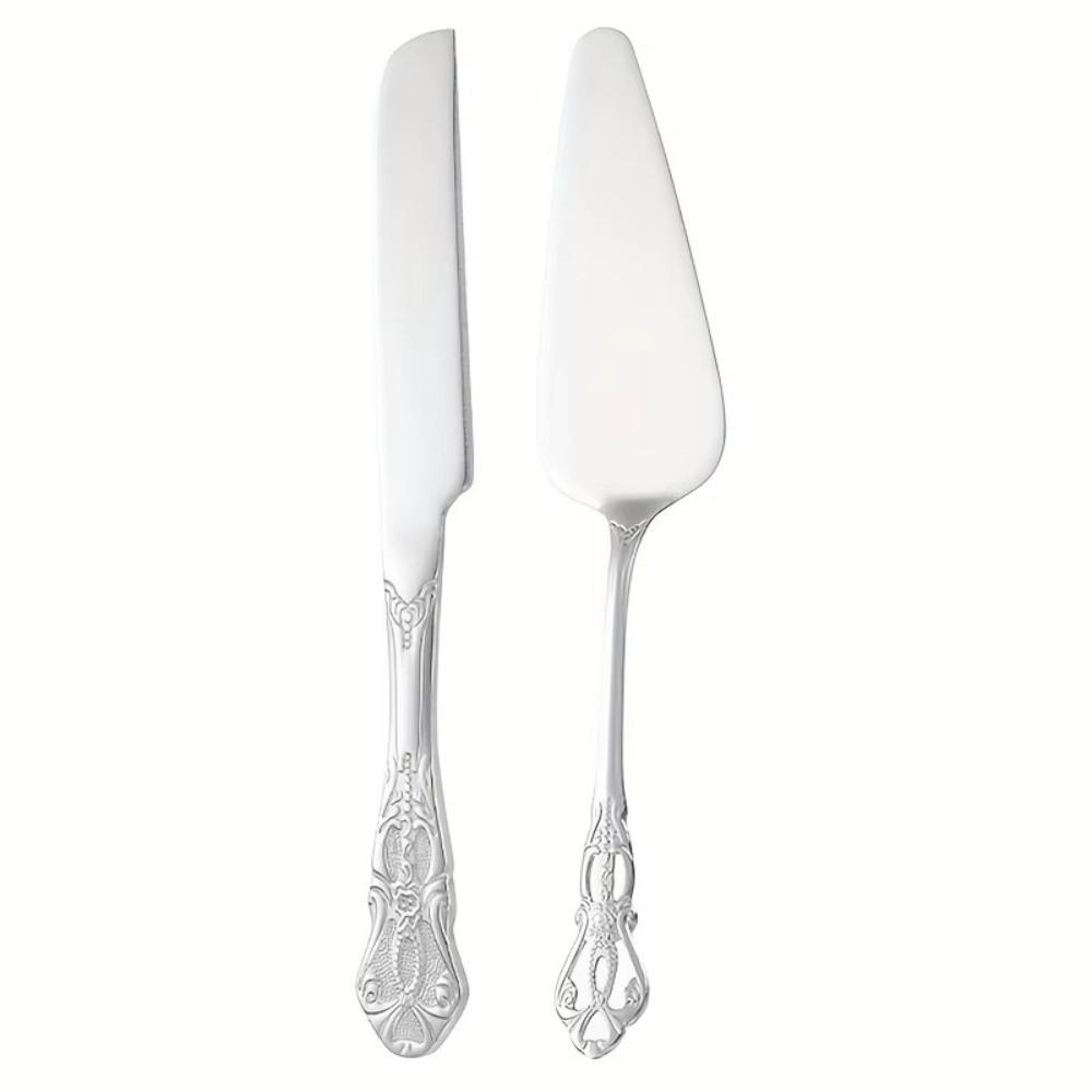 Набор из 2 шт. лопаток для торта из нержавеющей стали, сервировочная лопатка с резьбой, винтажная лопатка для торта Для дворцовых вечеринок