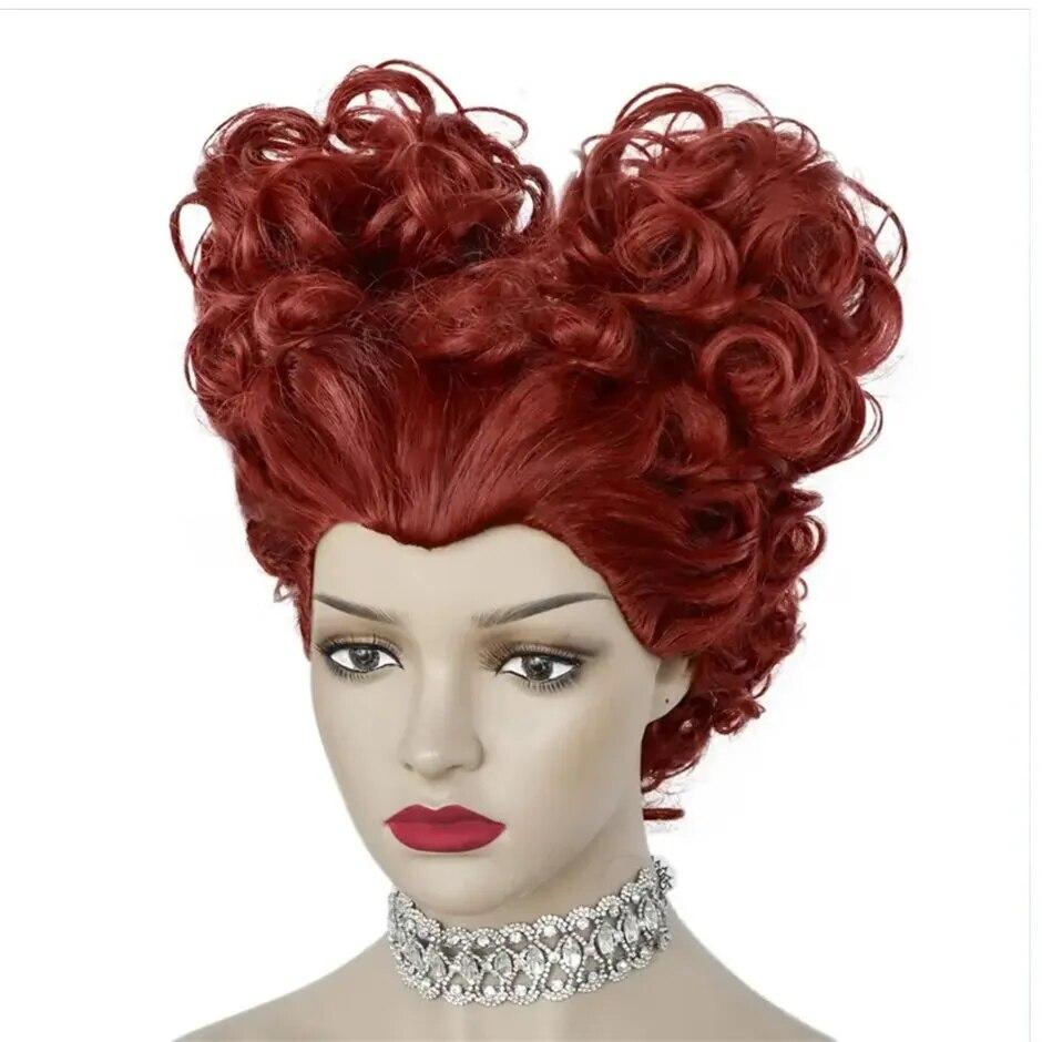 Adult Women Wig Short Curly Red Wig for Cosplay Costume Wig Red Brown Short Curly Wigs Red Brown Curly Buns Queen Cosplay Afro