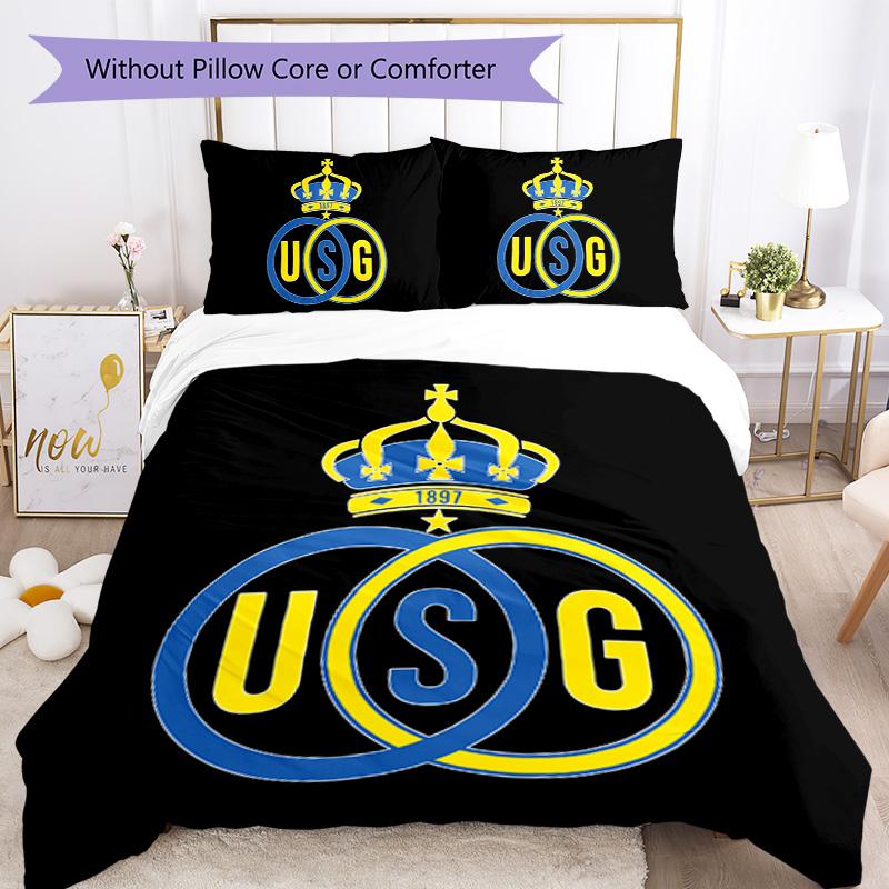 Union Saint Gilloise Pattern Bedding,Quilt Set Quilt Cover Pillowcase Home Birthday Gift (1*duvet cover+2*pillowcase,without core)