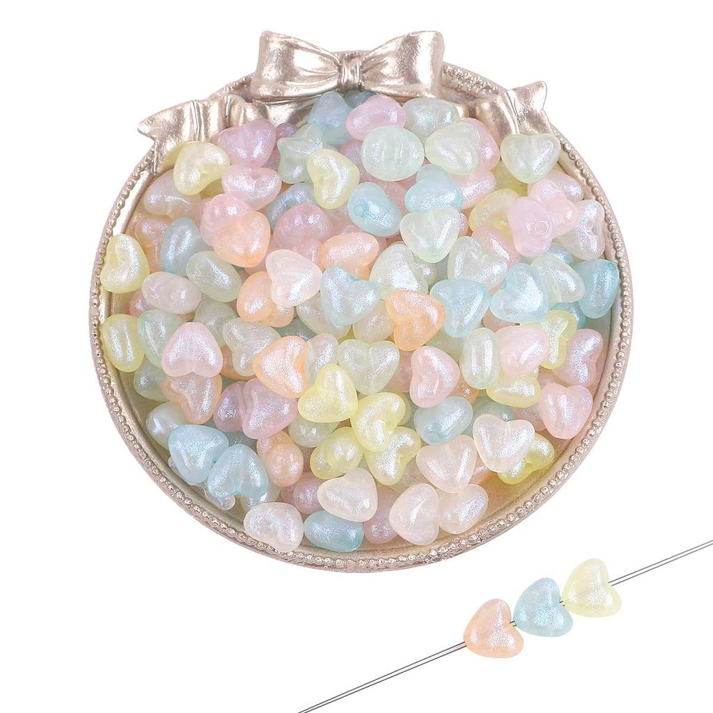 35-50 шт./пакет, 11 мм, пластиковые акриловые бусины в виде звезды и сердца для ожерелья, браслета, бусины для изготовления ювелирных изделий своими руками