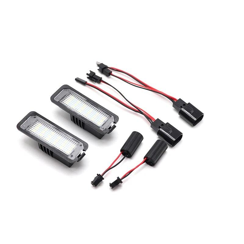 2 шт. светодиодные лампы освещения номерного знака для VW Passat B6 CC Eos Golf 4 5 6 7 MK7 Polo Superb Seat Leon Altea
