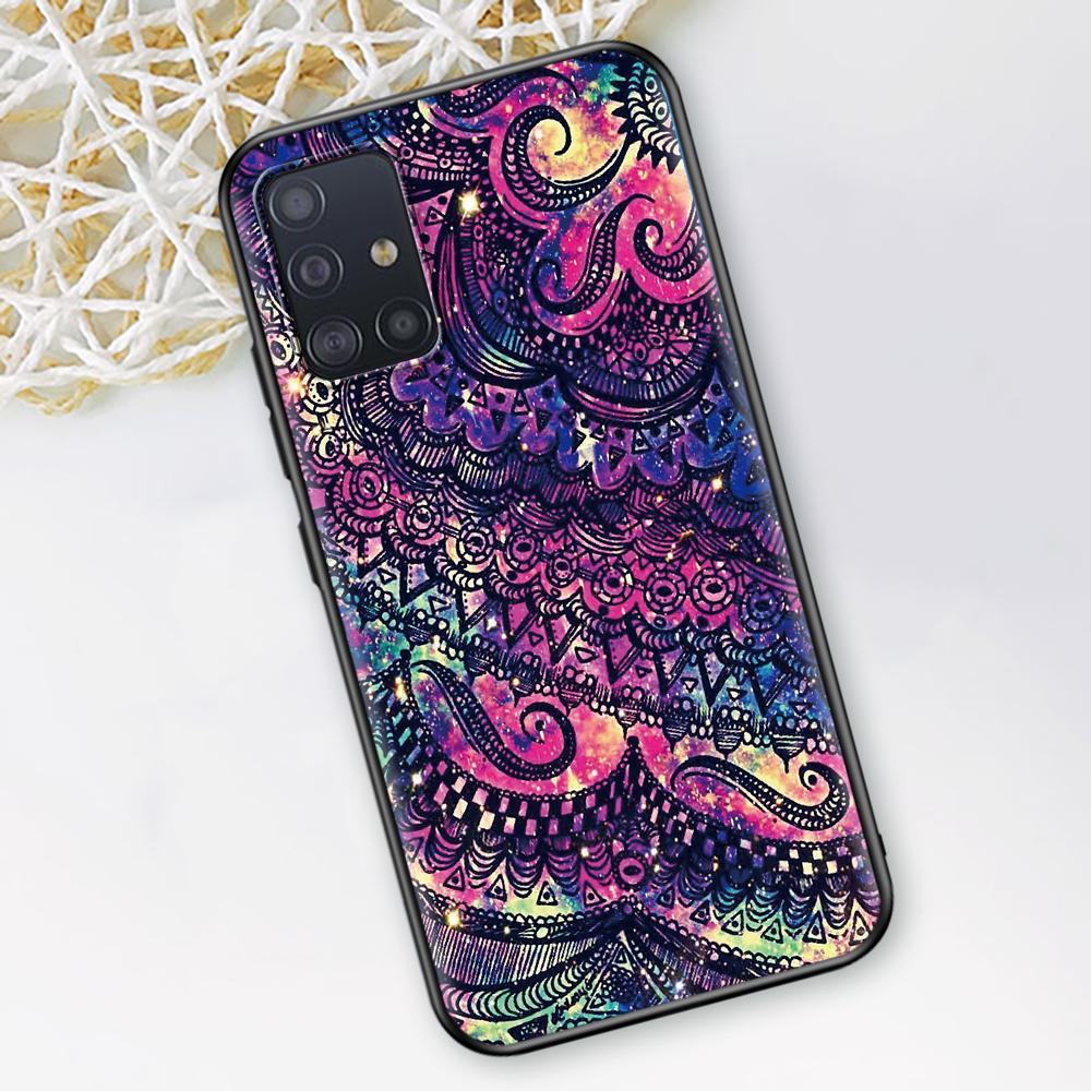 Чехол Мандала Подсолнух Мандала для Samsung Galaxy A51 A12 A21s A71 A52 A31 A32 A02s A72 A11 A41 A22 A01 Черный Мягкий Чехол для Телефона