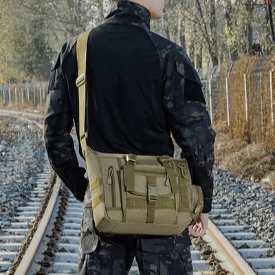 Мужская камуфляжная наплечная сумка тактическая для рыбалки, кемпинга, тоут, трекинга, альпинизма, большая, с несколькими карманами, дорожная, для ноутбука, мессенджер