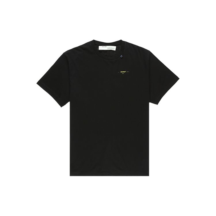 Off-White Свободная футболка с короткими рукавами и брызгами краски, мужские топы, желтый, черный OMAA038F191850101060