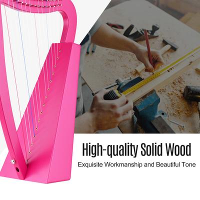 Walter.t 15-струнная лира-арфа, деревянный струнный инструмент с сумкой для переноски, тряпочка для чистки, настройка