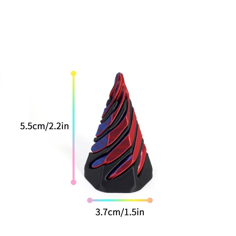 3D Printed Spiral Cone Toy Through Pyramid Toy Spiral Cone Helix Screw Fidget Impossible Pyramid Passthrough Sculpture Decor