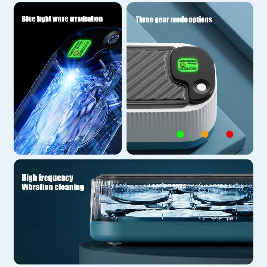 Ultrasonic Jewelry Cleaner One-Touch Operation 300ml Capacity High-Frequency Vibration Design Glasses Cleaning Device