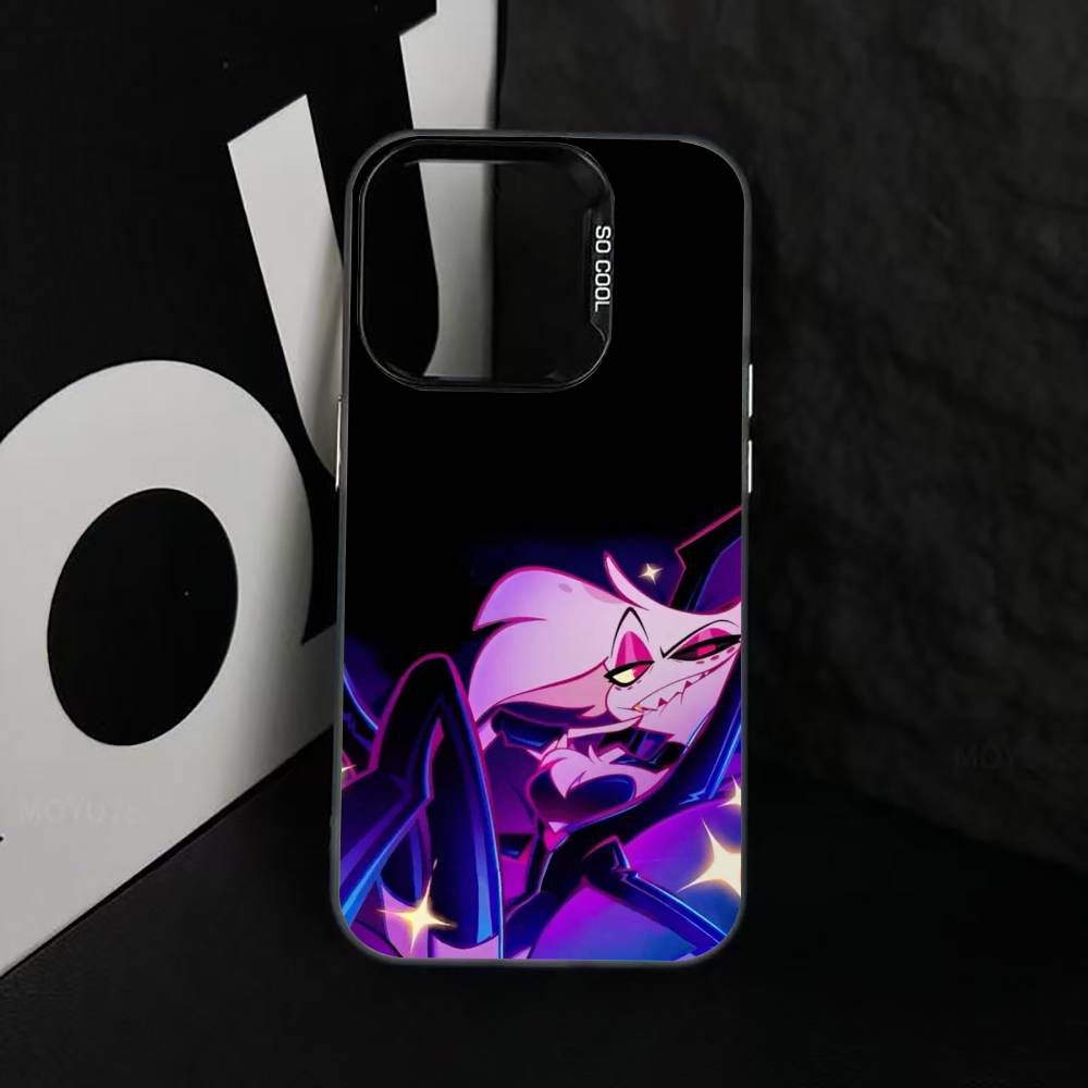 H-Hazbin A-Angel Dust Phone Case For iPhone 17,16,15,14,13,12,11 Plus,Pro Max,XS,Colorful Silver Phone case Funda Cover