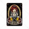 Beer Vintage Beauty Metal Bar Pub Cafe Shop Wall Decoration Men  Tin Sign Art Poster Home Decor Iron Plate 20x30 Cm