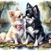 DIY Алмазная картина Собака 5D Полный квадрат Круглый набор для вышивки дрелью Мозаика Животное Ремесло Кристалл Ручная работа Украшение комнаты