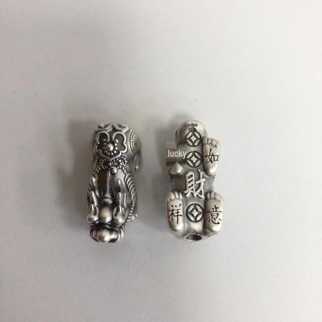 Браслет-аксессуар из стерлингового серебра 999 пробы Пи Сю, привлекающий богатство, 3D слиток