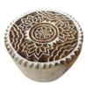 IBA Indianbeautifulart Floral Design Round Shape Fabric Wooden Painting Block Handmade Stamp Craft