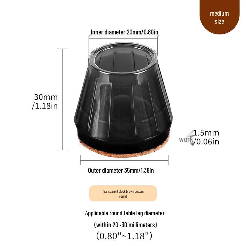 Силиконовые накладки на ножки стульев с фетровыми накладками - Защита мебели и снижение шума