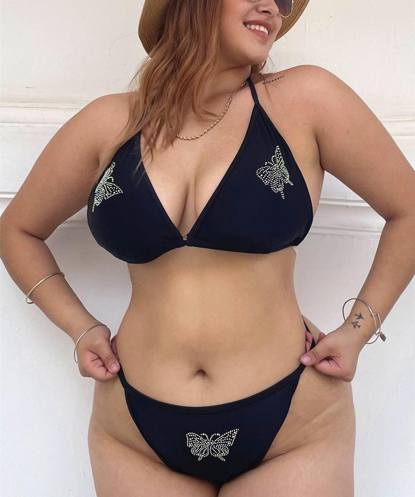 Women's Solid Color Swimwear Swimsuit Two Piece Beachwear Bikini Tankini Plus Size Bathing Suits