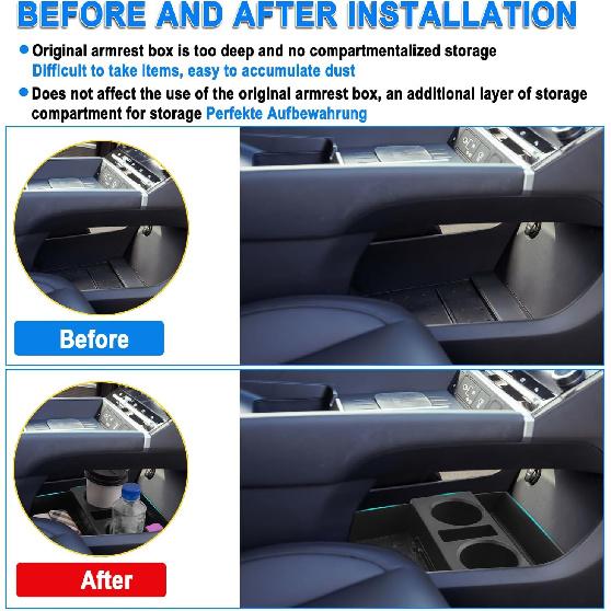SHAOHAO For 2025 2026 Hyundai Santa Fe Under Console Organizer Tray For 2024 2025 2026 Hyundai Santa Fe Accessories (SE, SEL, XRT, Limited,