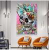 Поп-арт плакат с черепом и принты уличное граффити искусство холст картины настенная художественная картина для гостиной Cuadros украшение дома без рамы