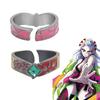 Anime Demon Slayer Ring Kimetsu No Yaiba Kamado Tanjirou Inspired Adjustable Ring For Fans Cosplay Props Jewelry Gift
