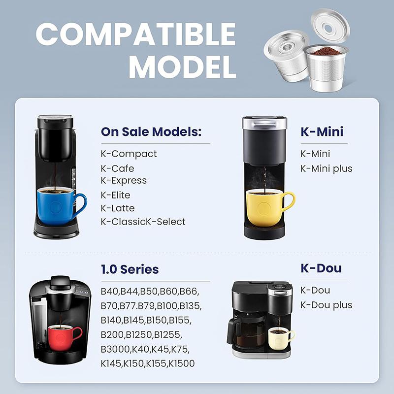 Многоразовые кофейные капсулы K-Cup для Keurig 1.0: Многоразовые K-чашки из нержавеющей стали, многоразовые кофейные фильтры для кофемашины Keurig