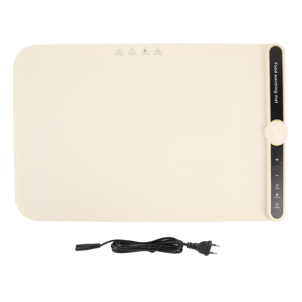 Подогреваемый коврик для еды 330 Вт, нагрев всей поверхности за 8 секунд, 9 настроек температуры, время 6 часов, блокировка от детей, селфи