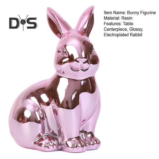 Пасхальный кролик, блестящая статуэтка кролика, копилка, винтажная скульптура кролика для домашнего офиса, декор стола, принадлежности для весенней вечеринки