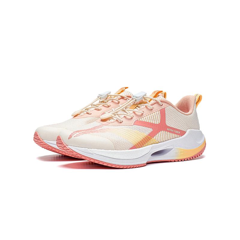 Li Ning Youth Детские светоотражающие кроссовки с низким верхом высокой устойчивости Детские кроссовки для бега розовые коричневые YKFT046-2