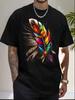 Feather Southwest Native American Indian Tribal Art Graphic T-Shirt - 220g