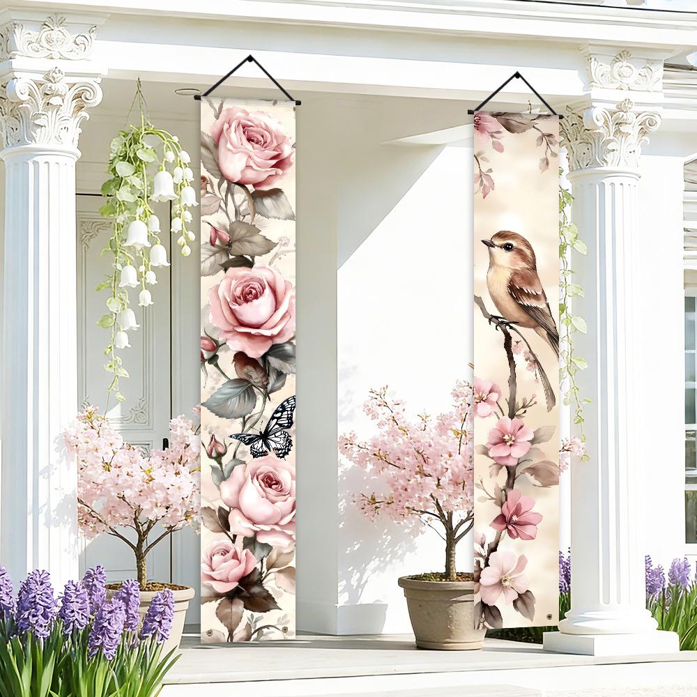 Easter Porch Sign Bird Butterfly Mother 1 Pair Indoor Outdoor Decor