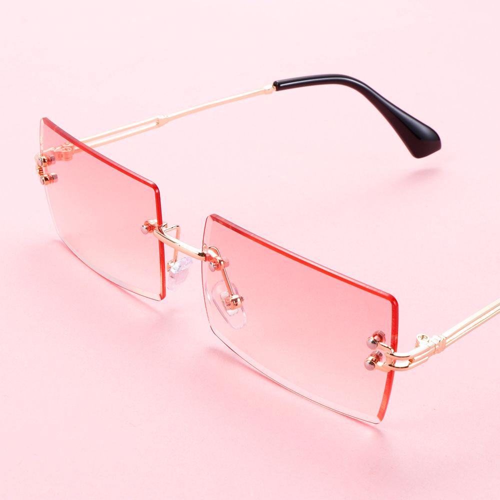 Trendy Rimless Summer Eyewear Rectangle Sun Glasses Square Sunglasses Fashion Sunglasses Shades
