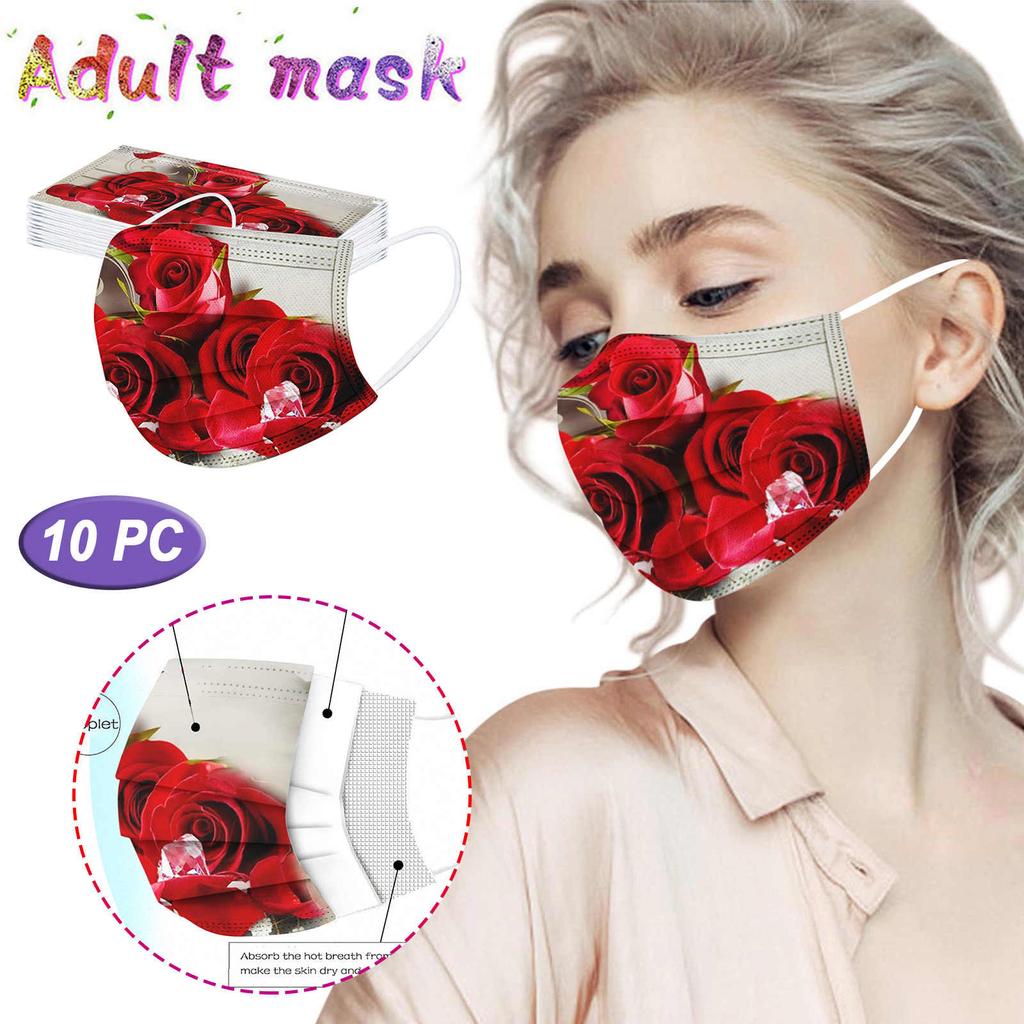 10 шт. трехслойная защитная пыленепроницаемая одноразовая маска с мультяшным принтом для взрослых