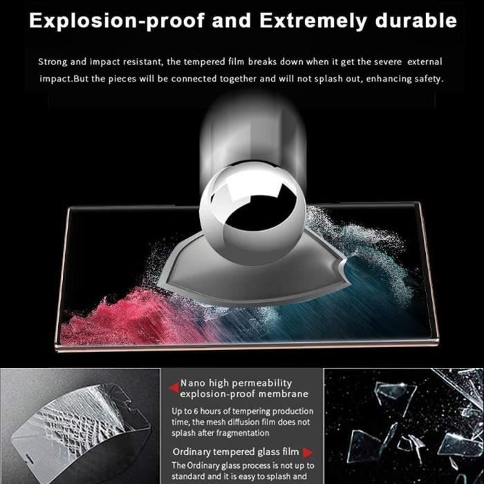 Tempered Glass - PROSHOP - for Samsung S22 Ultra - Pack of 3 - 9H Resistance - Transparent