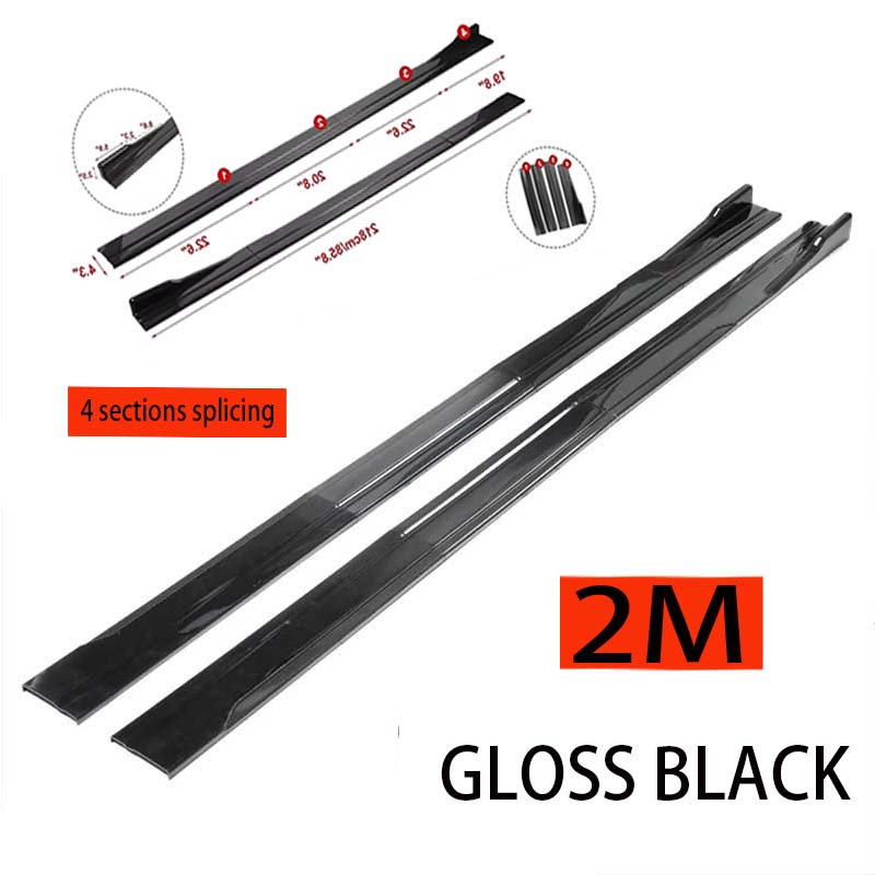 Universal Car Side Skirt 8 Pcs 2.2m Winglet Splitters Lip Side Spoiler For Peugeot 207 307 308 407 408 508 2008 3008 4008 5008