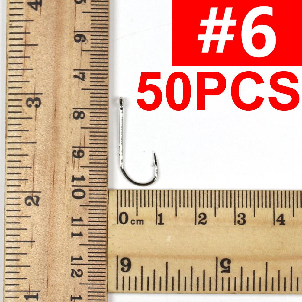 Набор из 50 острых рыболовных крючков Baitholder для червя или приманки. Размер 10 12 14 1/0 2/0