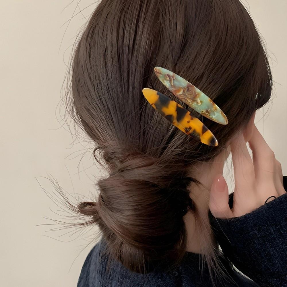 8 Pcs/Set Luxury Bangs Barrettes Colorful Duckbill Clip Fashionable Side Clip Hairpin for Women