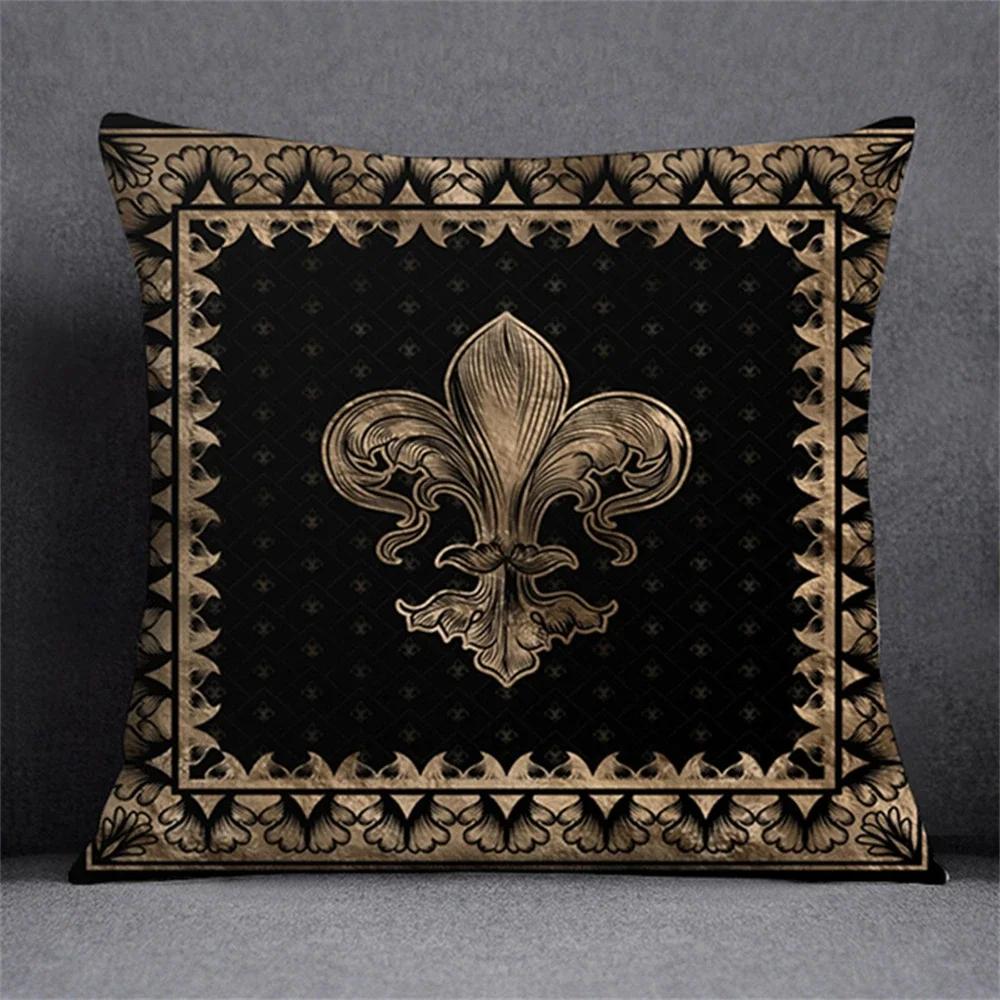 Декор для дома Подушка декоративная с узором Лилия (Fleur-De-Lis) Чехлы для подушек Чехол для подушки Подходит для дивана, спальни, автомобиля