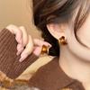 Resin C-shaped Earrings Maillard Retro Stud Earrings Fashion Personality Versatile Earrings Women