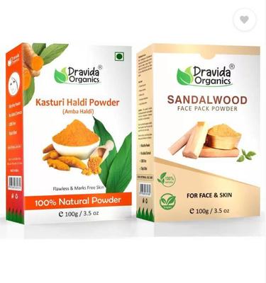 Dravida Organics Kasturi Haldi + Пудра-пудра для лица с сандалом — Комбо (200 г)